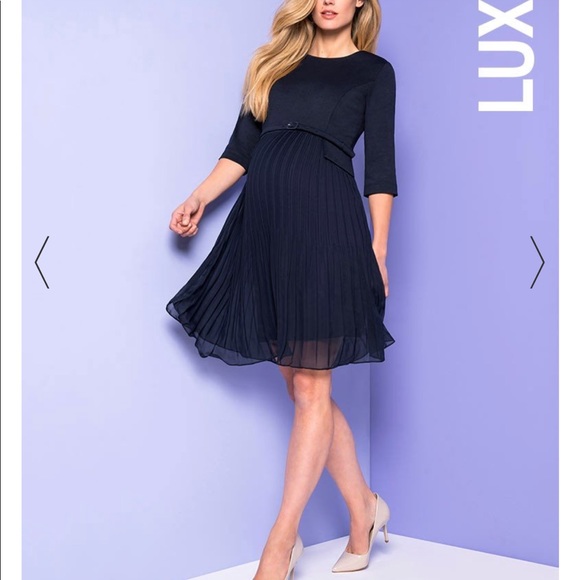navy maternity occasion dress
